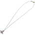 Pendant Necklace Metal and Rhinestone Purple and Silver