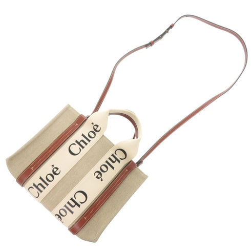 Woody Tote Canvas with Leather Small