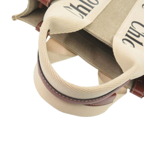 Woody Tote Canvas with Leather Small
