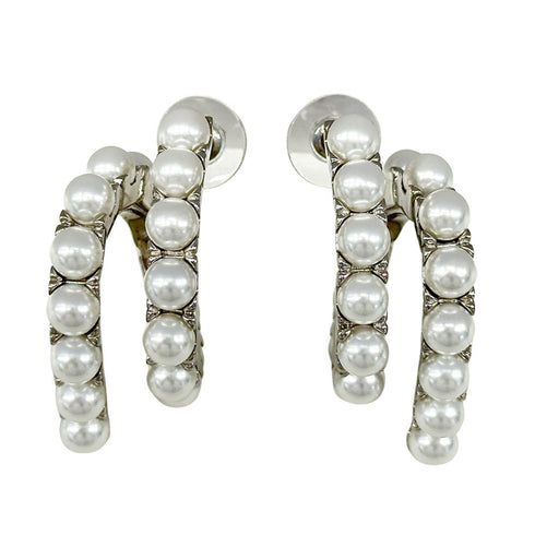Pearl Earrings Artificial Pearl and Metal