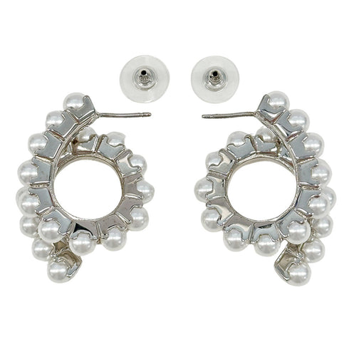 Pearl Earrings Artificial Pearl and Metal