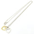 Double Heart Pendant Necklace Sterling Silver and 18K Yellow Gold