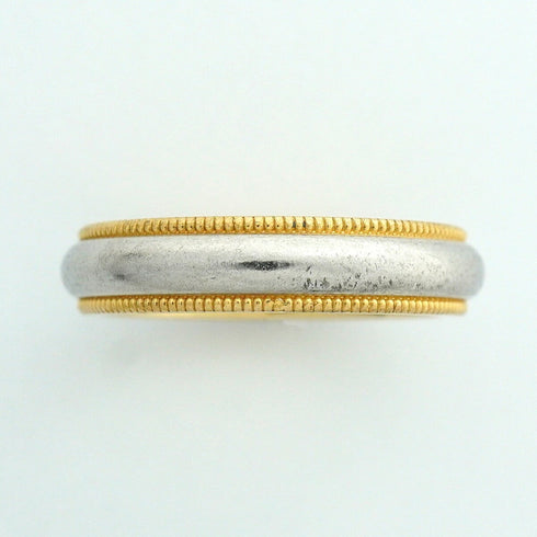 Milgrain Ring 18K Yellow Gold and Platinum