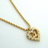 Heart Motif Pendant Necklace Gold and Rhinestone