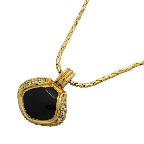 Pendant Necklace Gold and Rhinestone