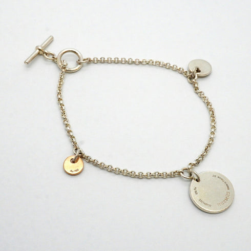 Ex-Libris Bracelet 18K Rose Gold and Sterling Silver Mini