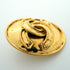 CC Logo Oval Clip-On Earrings Metal Gold-Tone Metal