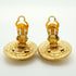 CC Logo Oval Clip-On Earrings Metal Gold-Tone Metal