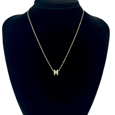 Pop H Pendant Necklace Gold-Tone Metal