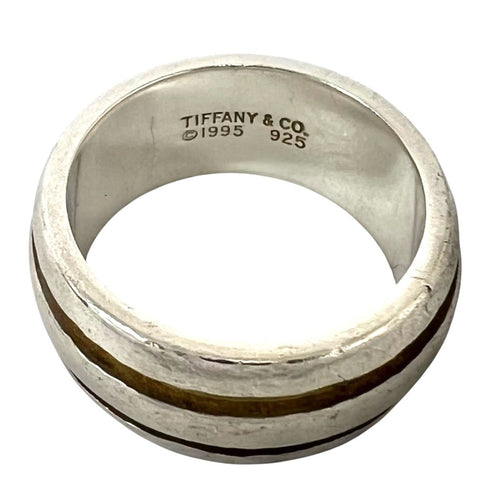 Vintage Grooved Double Line Ring Sterling Silver