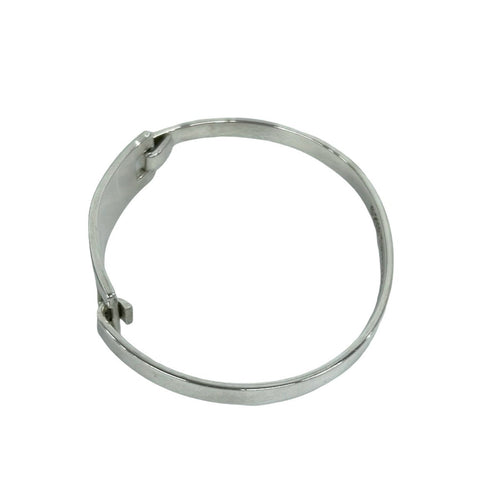 Rectangle ID Plate Bangle Sterling Silver Bracelet