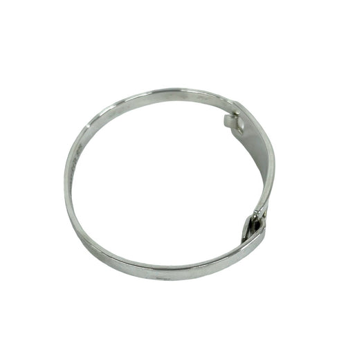 Rectangle ID Plate Bangle Sterling Silver Bracelet