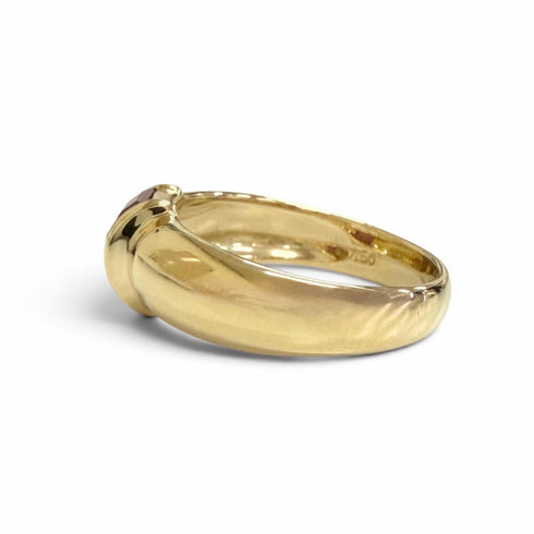 Vintage Band Ring 18K Yellow Gold with Ruby