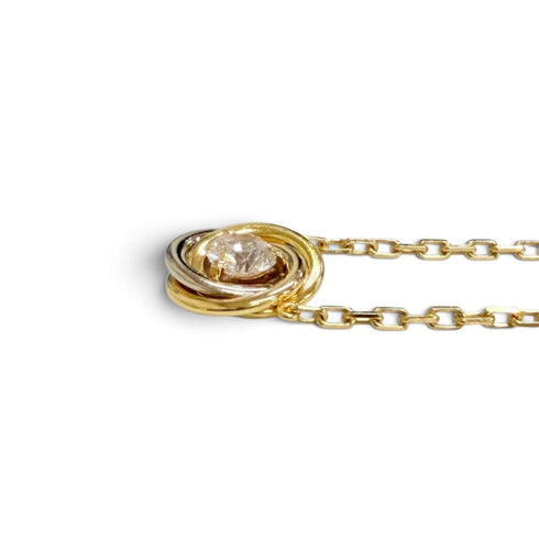 Trinity Pendant Necklace 18K Tricolor Gold
