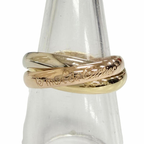 Vendome Louis Cartier Band Ring 18K Tricolor Gold