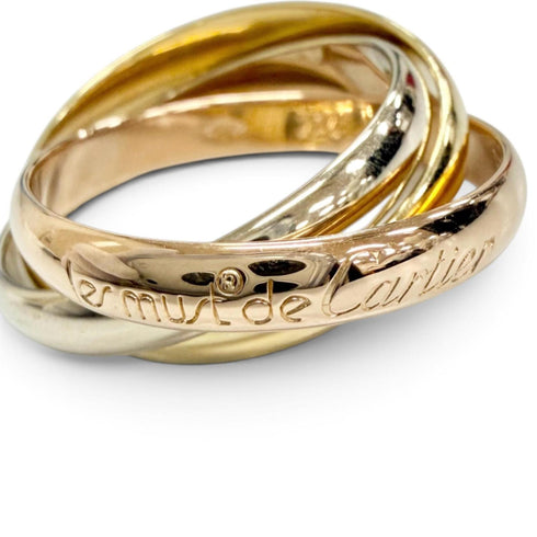 Vendome Louis Cartier Band Ring 18K Tricolor Gold