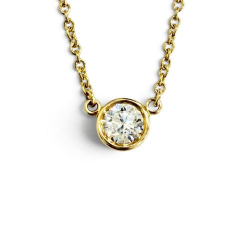 Elsa Peretti Diamonds By The Yard Pendant Necklace 18K Yellow Gold and Diamond