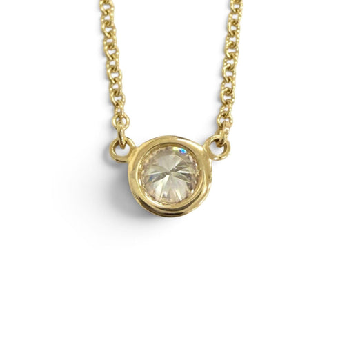 Elsa Peretti Diamonds By The Yard Pendant Necklace 18K Yellow Gold and Diamond