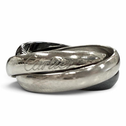 Trinity Ring 18K White Gold and Ceramic