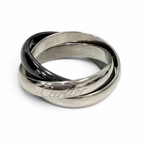 Trinity Ring 18K White Gold and Ceramic