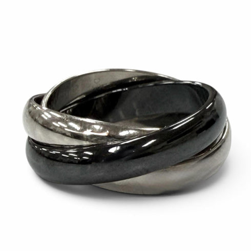 Trinity Ring 18K White Gold and Ceramic