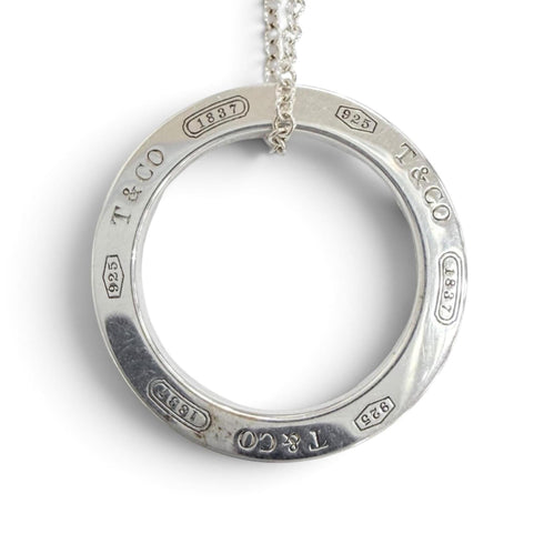 Circle Pendant Necklace Sterling Silver