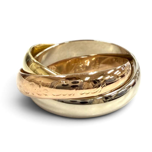 Vendome Louis Cartier Band Ring 18K Tricolor Gold