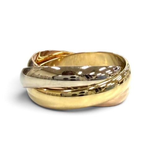 Vendome Louis Cartier Band Ring 18K Tricolor Gold