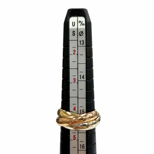 Vendome Louis Cartier Band Ring 18K Tricolor Gold