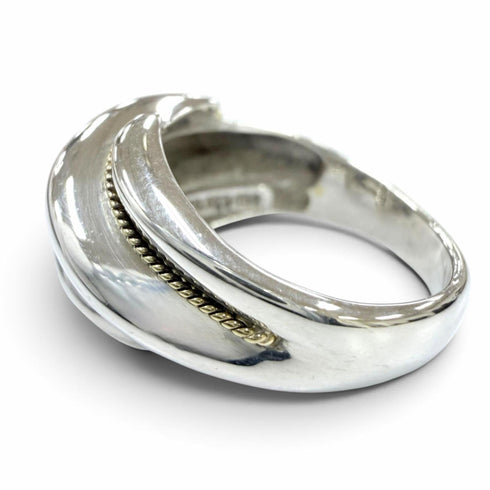 Band Ring Sterling Silver and 18K Yellow Gold