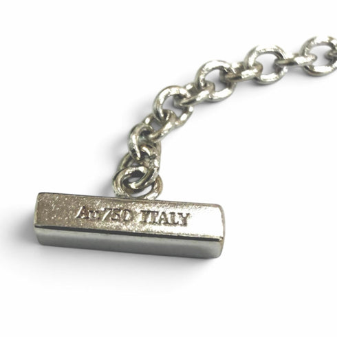 T Smile Pendant Necklace 18K White Gold