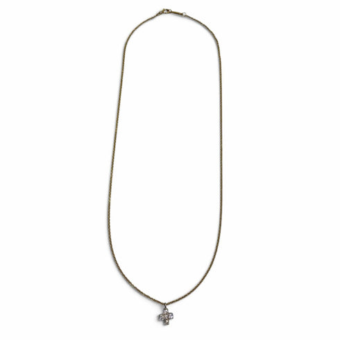 Pendant Necklace Platinum and 18K Yellow Gold With Diamond