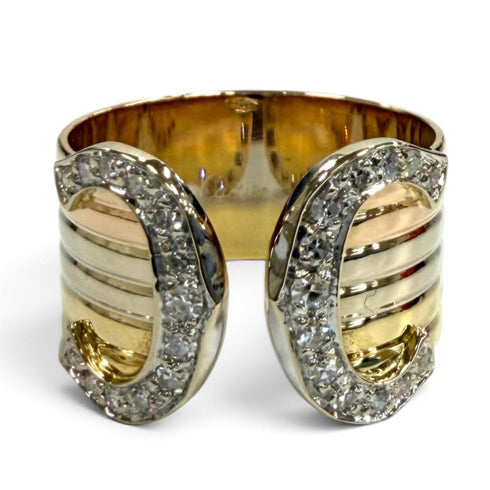 Ring Rose Gold and White Gold and Yellow Gold and Diamond
