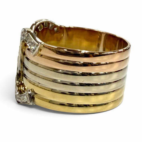Ring Rose Gold and White Gold and Yellow Gold and Diamond