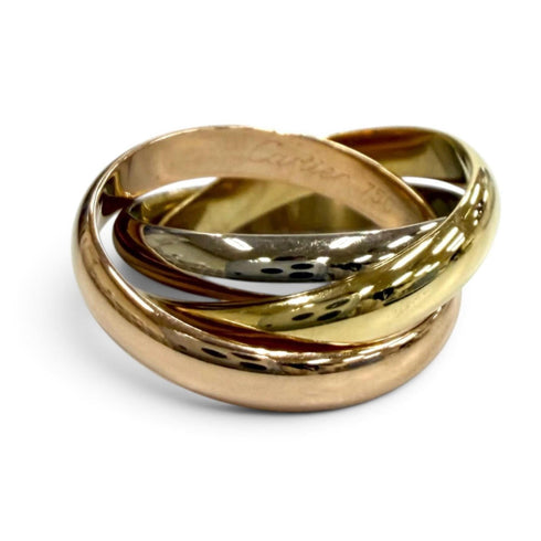 Vendome Louis Cartier Band Ring 18K Tricolor Gold