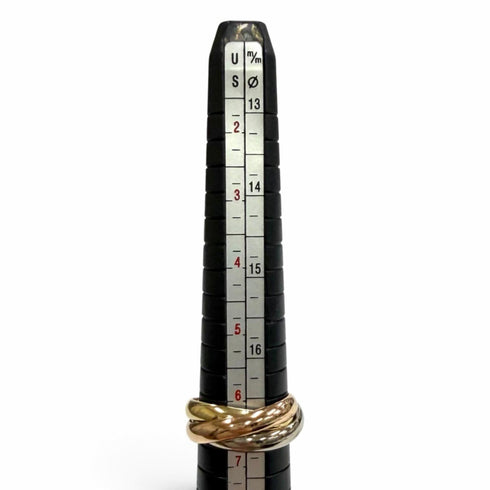 Vendome Louis Cartier Band Ring 18K Tricolor Gold
