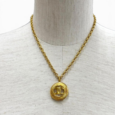 CC Logo Chain Pendant Necklace Metal