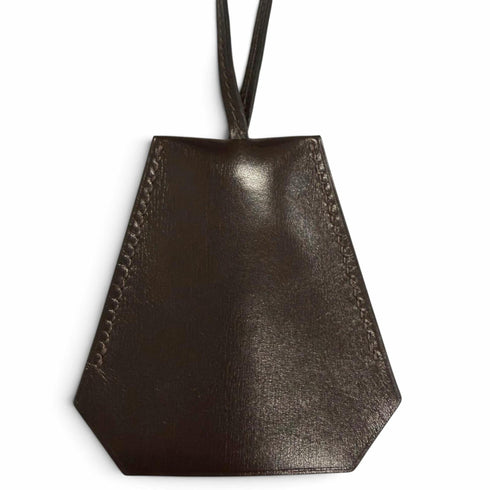 Clochette Pendant Necklace Box Calf Leather Dark Brown Large