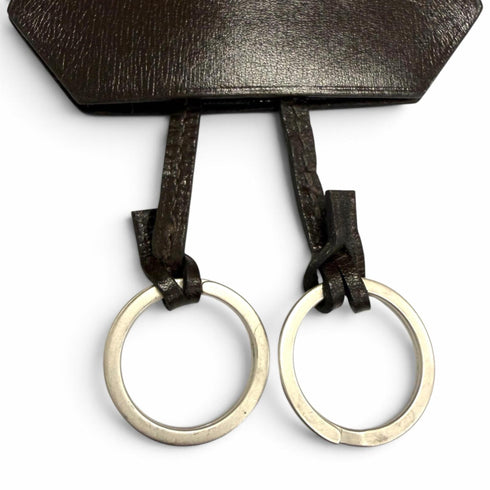 Clochette Pendant Necklace Box Calf Leather Dark Brown Large