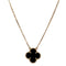 Vintage Alhambra Pendant Necklace 18K Yellow Gold and Onyx