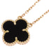 Vintage Alhambra Pendant Necklace 18K Yellow Gold and Onyx