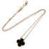 Vintage Alhambra Pendant Necklace 18K Yellow Gold and Onyx