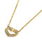 C Heart Pendant Necklace 18K Yellow Gold with Diamonds