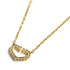 C Heart Pendant Necklace 18K Yellow Gold with Diamonds