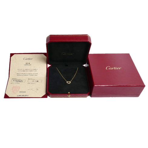 C Heart Pendant Necklace 18K Yellow Gold with Diamonds