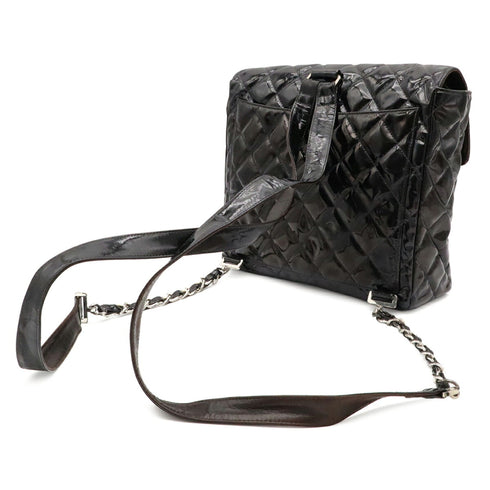 Vintage Double Sided Flap Bag Quilted Patent Medium