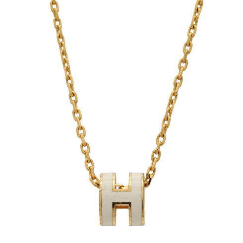 Pop H Pendant Necklace Gold-Tone Metal
