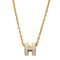 Pop H Pendant Necklace Gold-Tone Metal