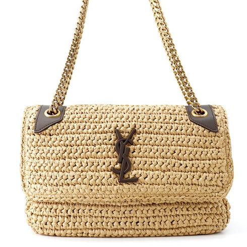 Niki Chain Flap Bag Raffia Medium