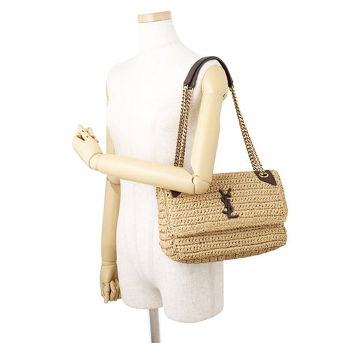 Niki Chain Flap Bag Raffia Medium